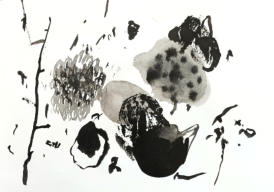 Chinatusche auf Papier, 29,7 x 45 cm