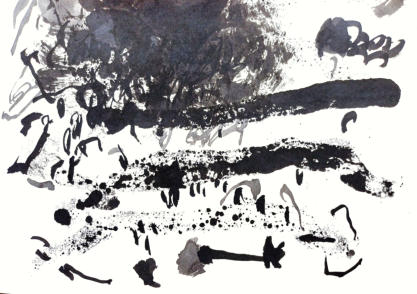 Chinatusche auf Papier, 29,7 x 45 cm